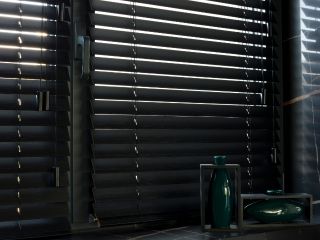 Cordless aluminum mini blinds by Design Your Blind installed on windows, offering a sleek and safe window treatment solution for Redwood City homes.